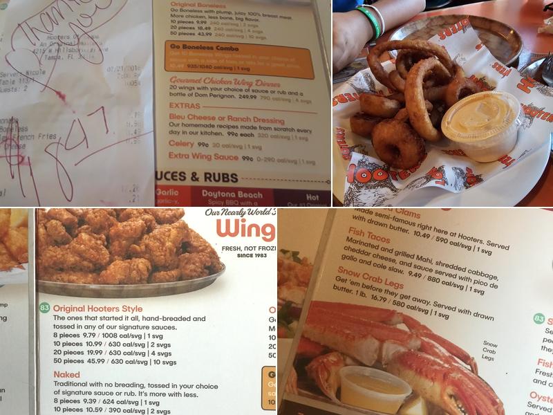 Hooters Menu