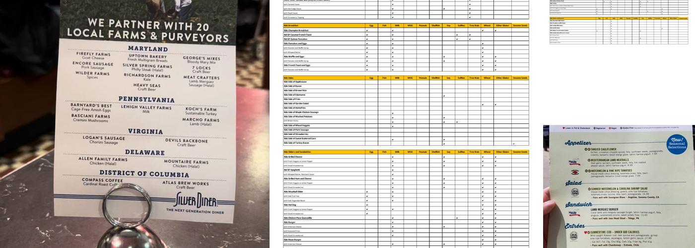 Silver Diner Menu