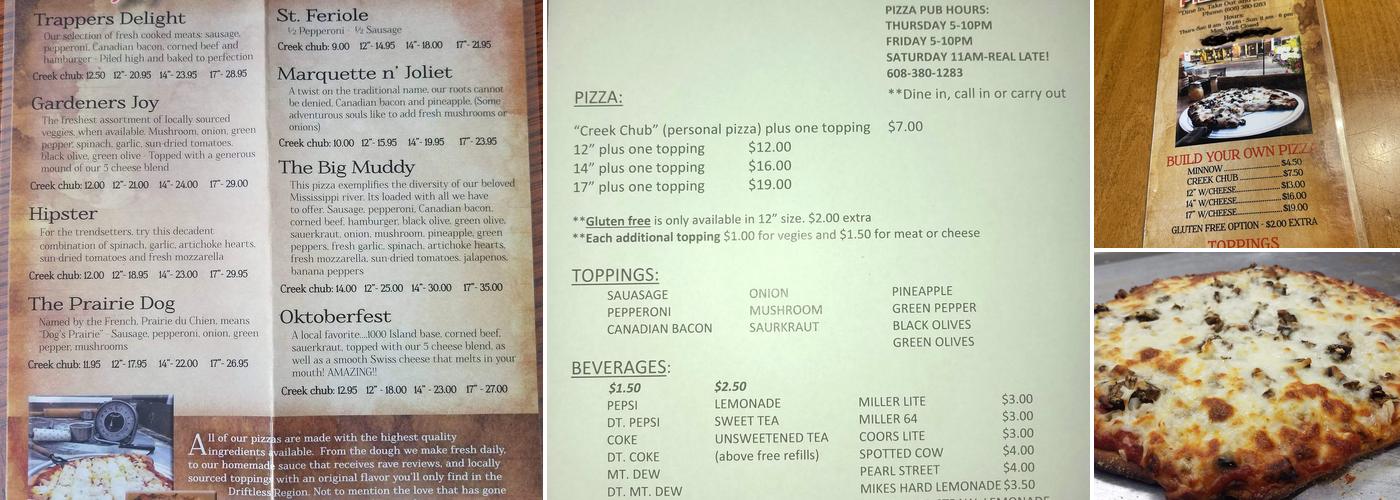 Muddy Waters Pizza Pub Menu