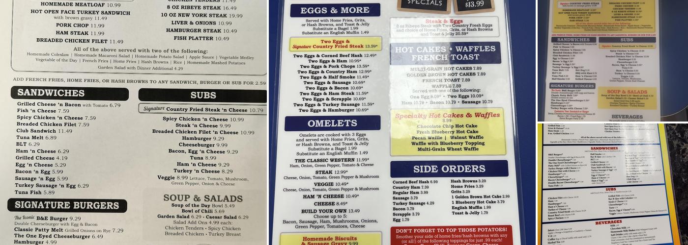 Bob & Edith's Diner - Springfield Menu