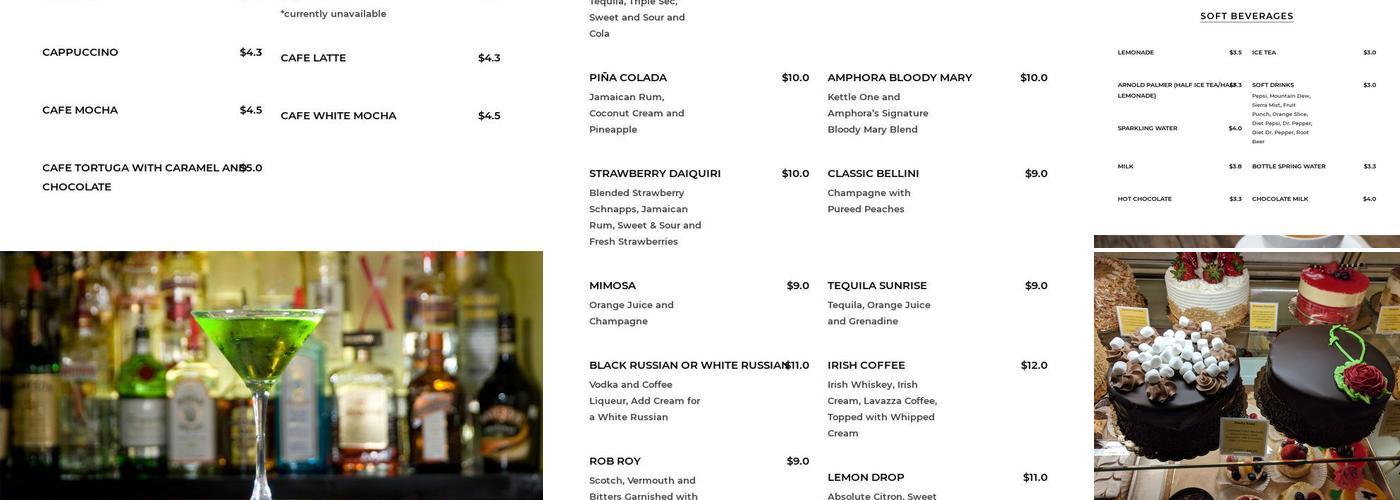 Amphora Restaurant Menu