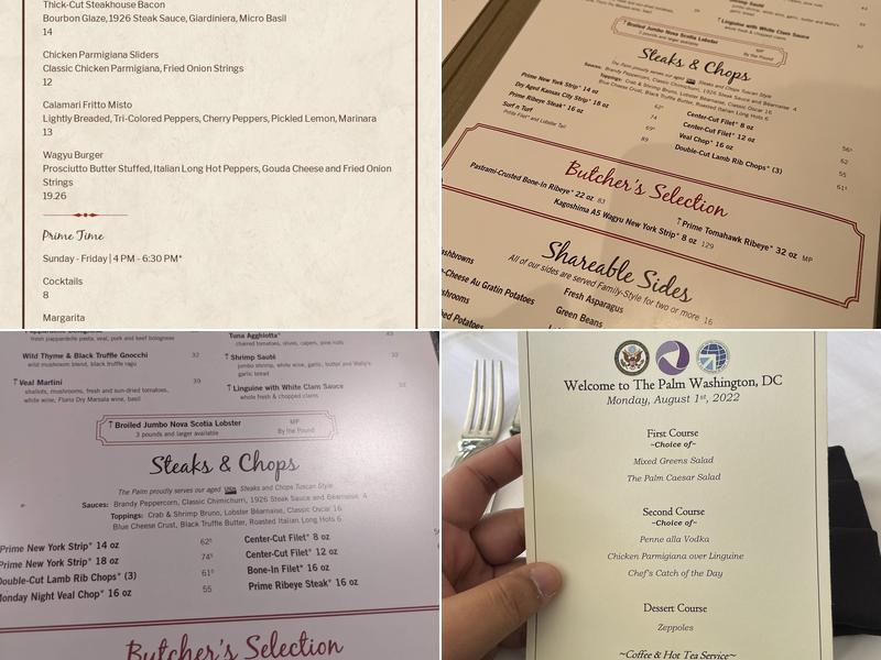 The Palm - Washington, D.C. Menu