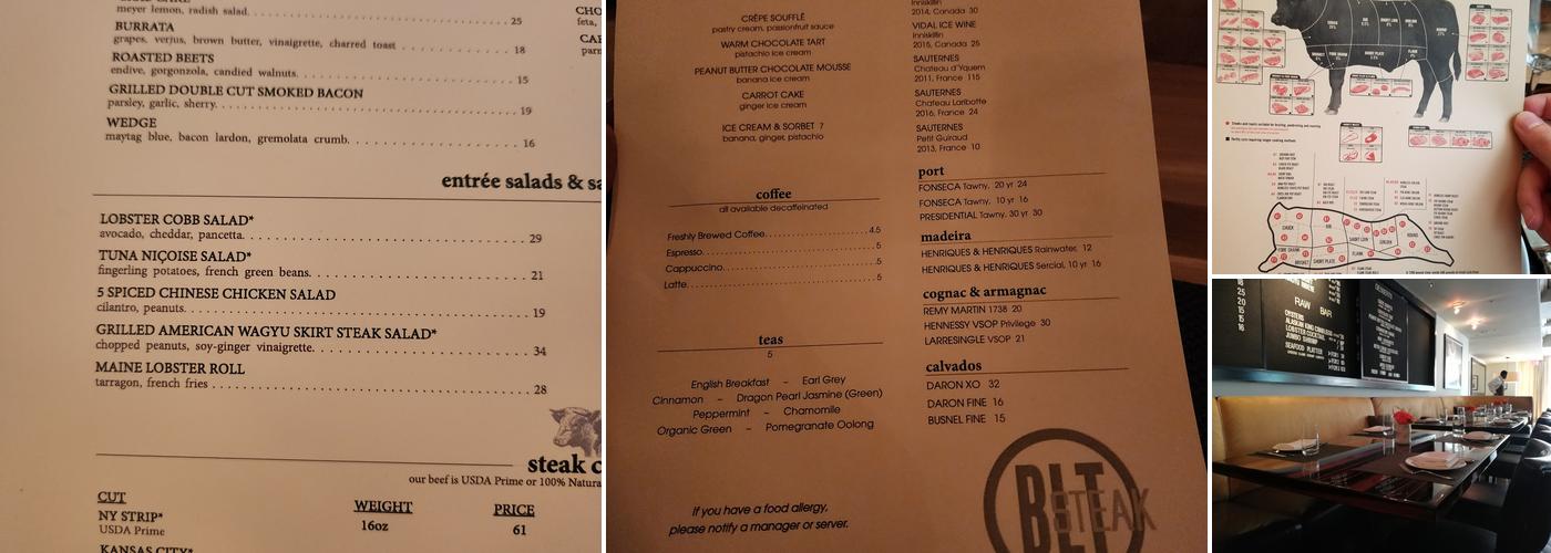 BLT Steak D.C. Menu