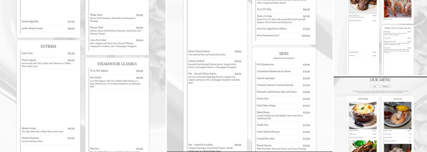Bobby Van’s Steakhouse Menu