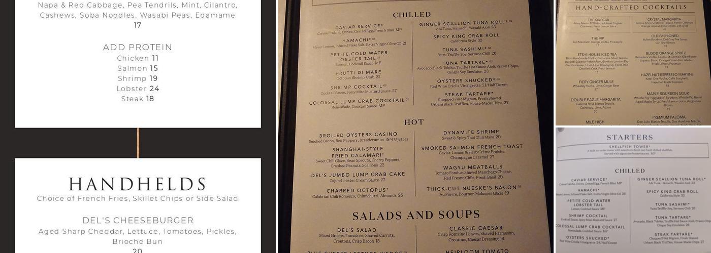 Del Frisco's Double Eagle Steakhouse Menu