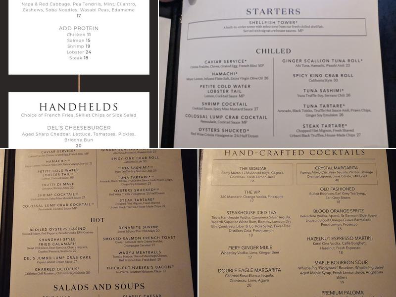 Del Frisco's Double Eagle Steakhouse Menu