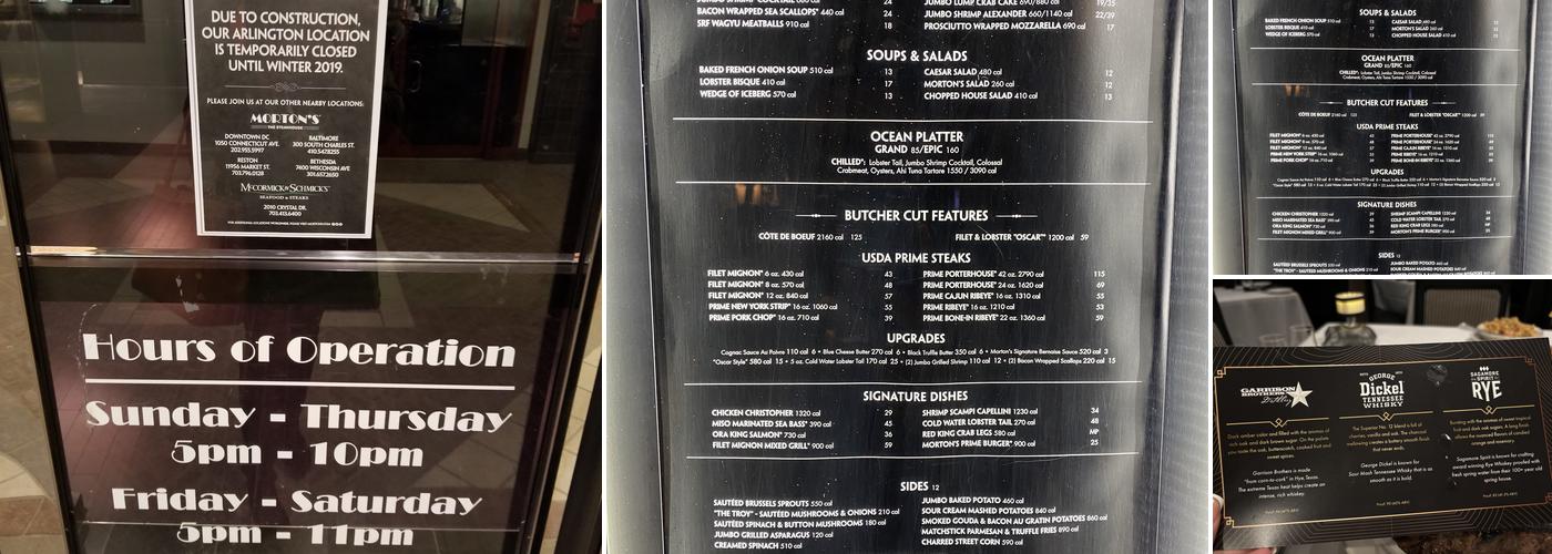 Morton's The Steakhouse Menu