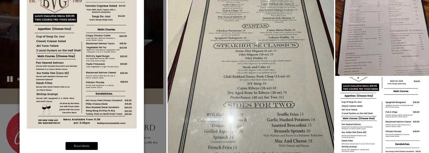 Bobby Van's Grill Menu