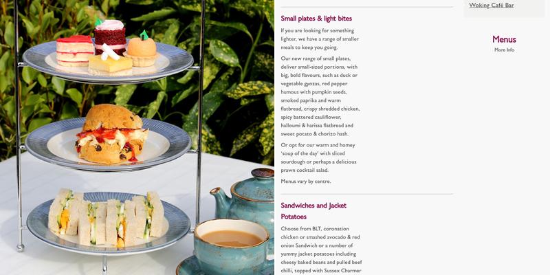 Squire’s Garden Centre Menu