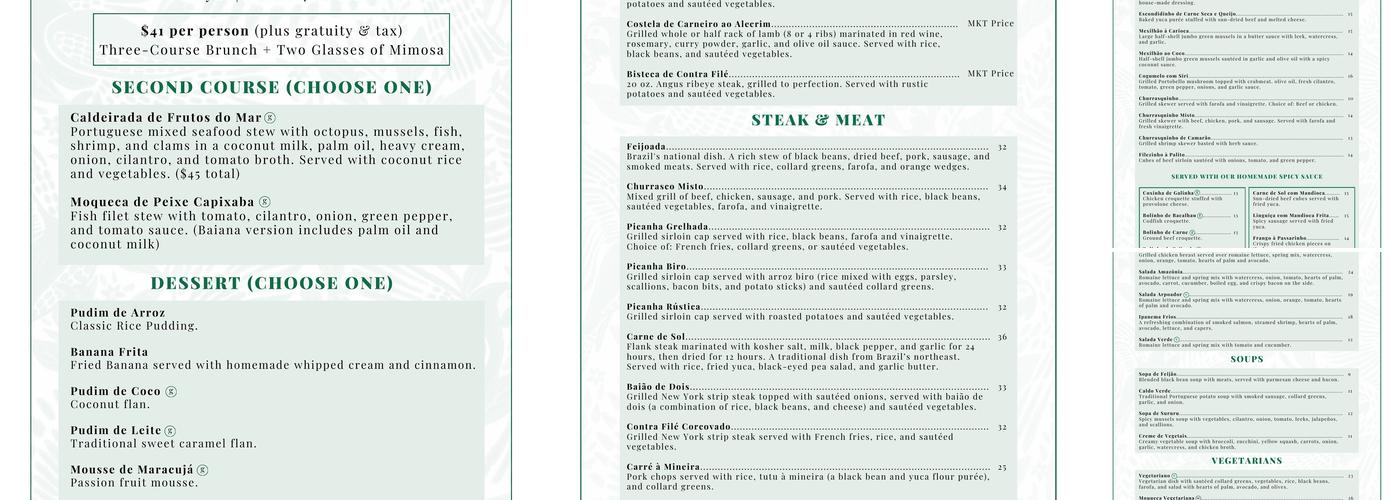 The Grill From Ipanema Menu