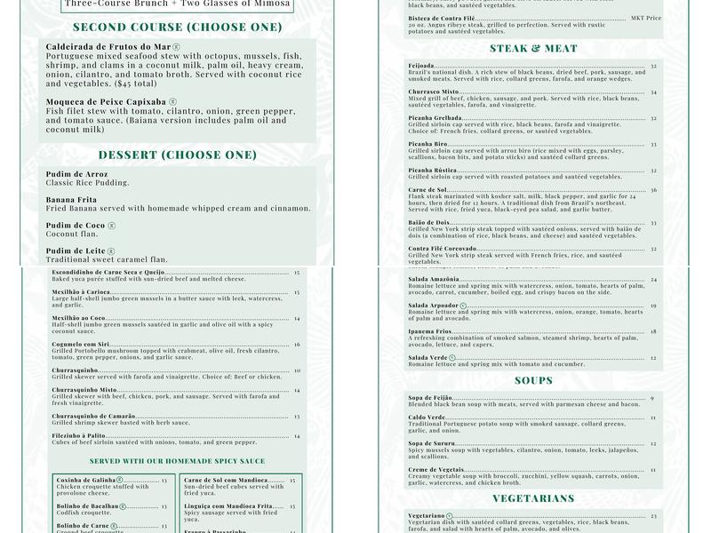 The Grill From Ipanema Menu