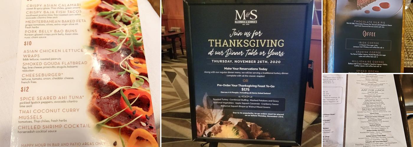 McCormick & Schmick's Seafood & Steaks Menu