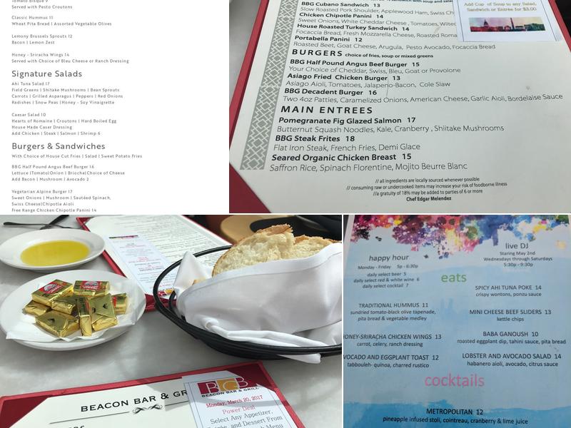 Beacon Bar & Grill Menu