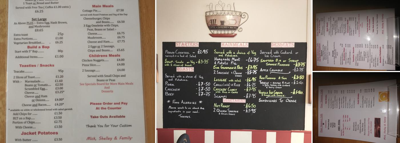 Four Seasons cafe Menu