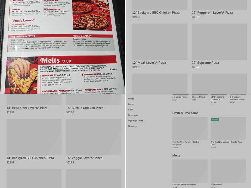 Pizza Hut Menu