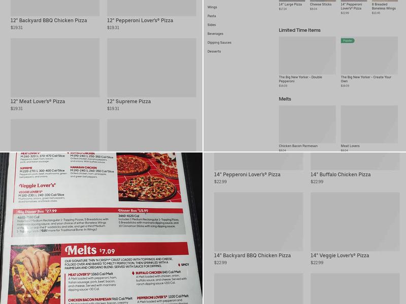 Pizza Hut Menu