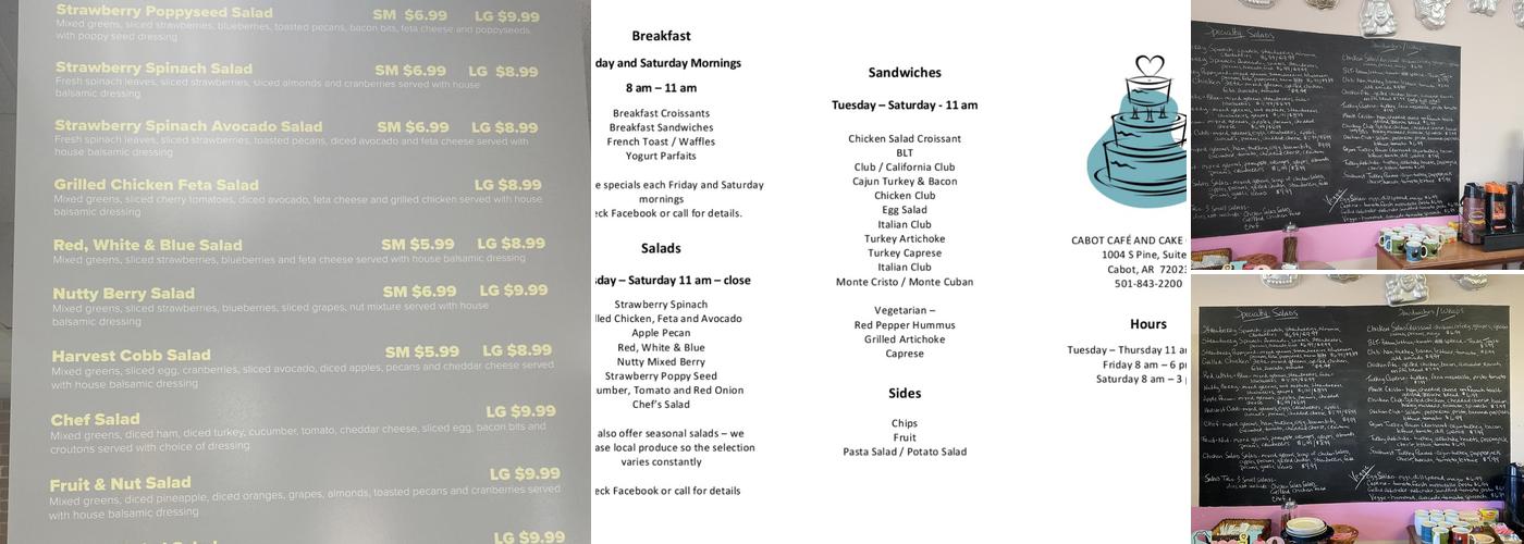Cabot Cafe And Cake Corner Menu
