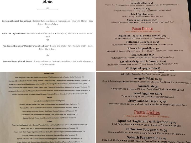 Siroc Restaurant Menu