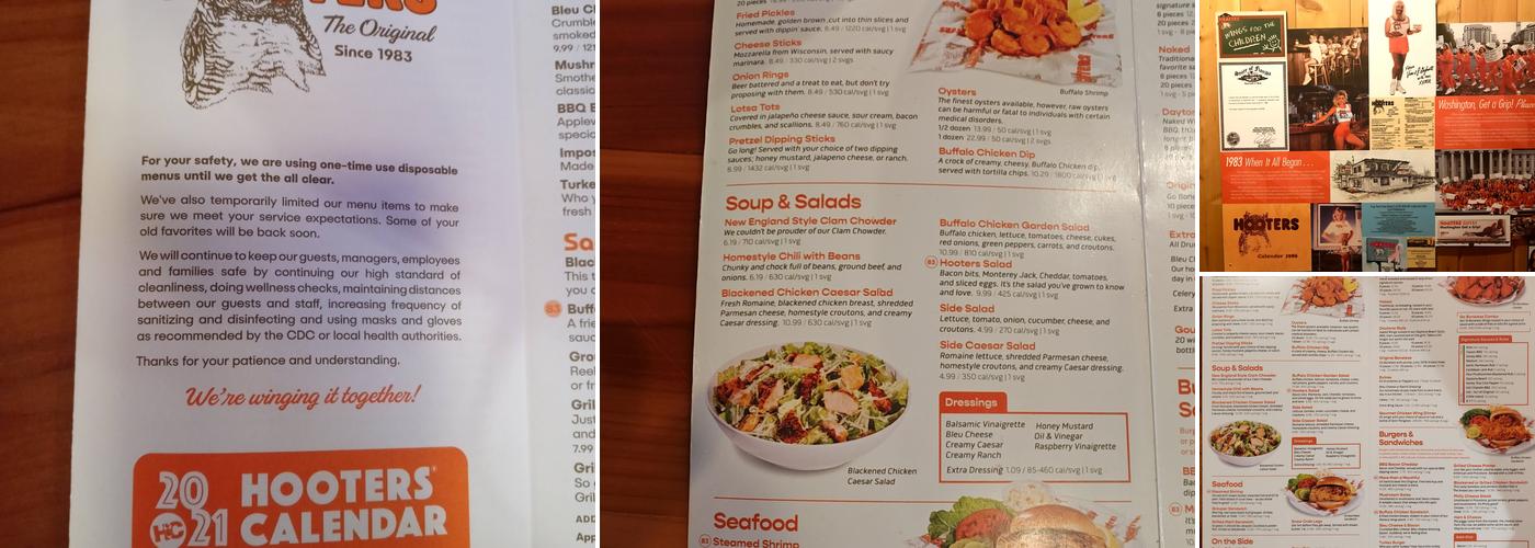 Hooters Menu