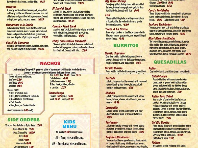 Coco's Cafe Menu