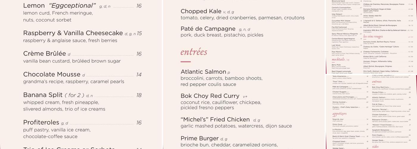 Central Michel Richard Menu