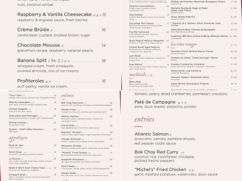 Central Michel Richard Menu