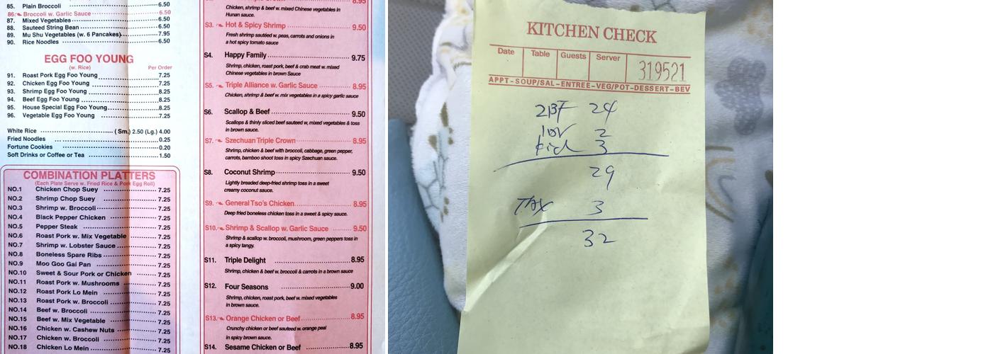 China Buffet Menu