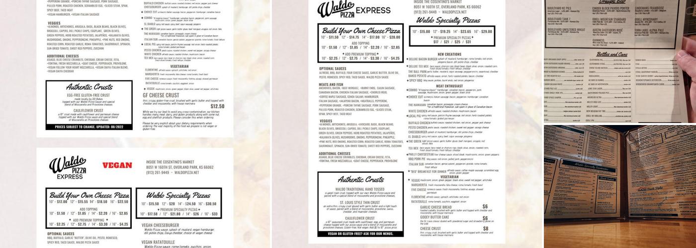 Waldo Pizza Menu