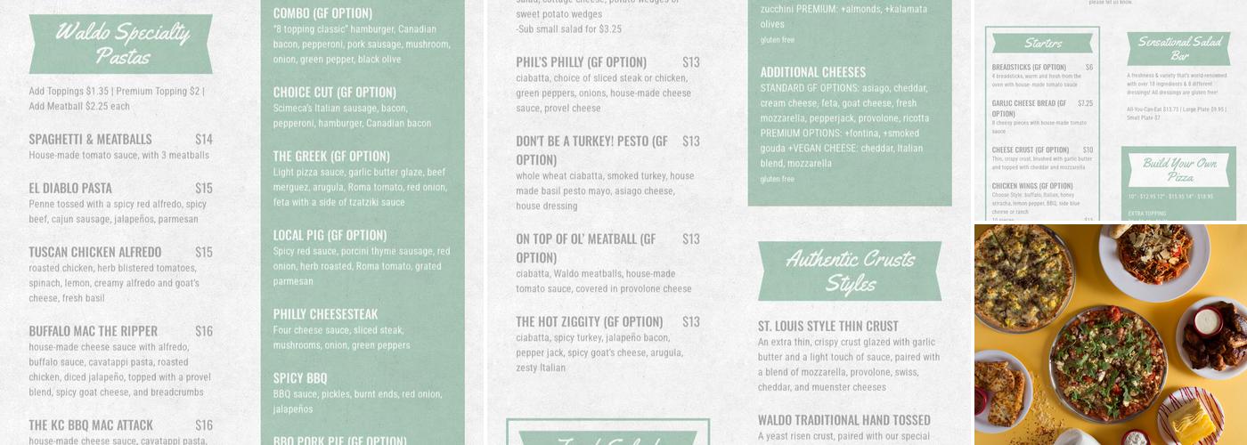 Waldo Pizza Menu