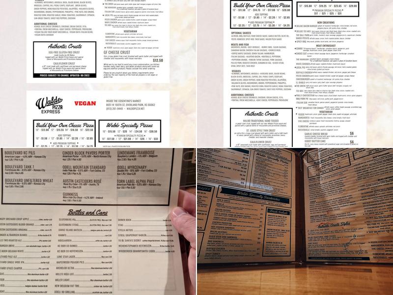 Waldo Pizza Menu