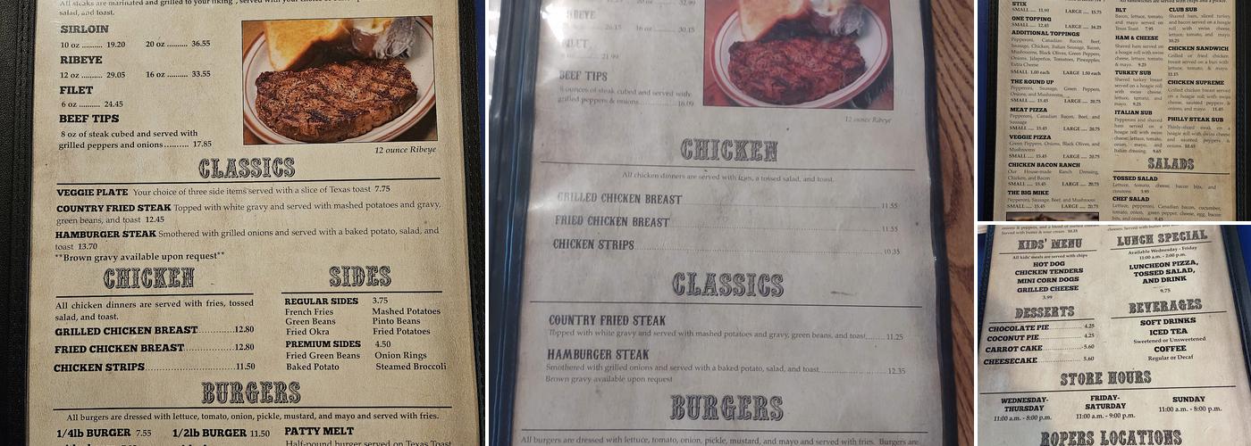 Roper's Restaurant, Beebe Menu, Reviews (247), Photos (51) Restaurantji