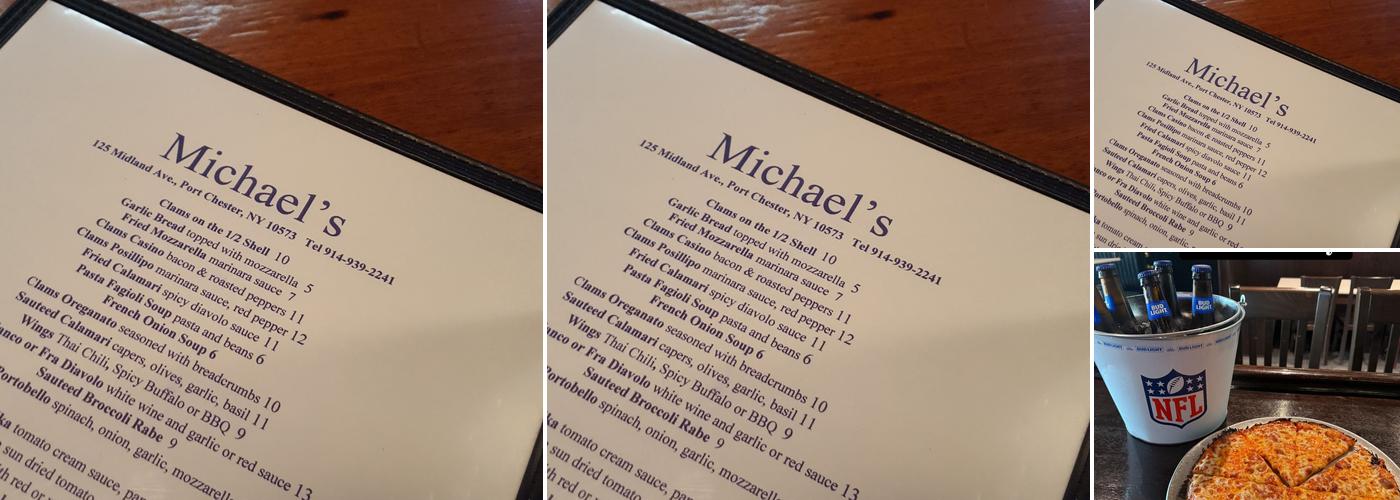 Michael's Pizza Menu