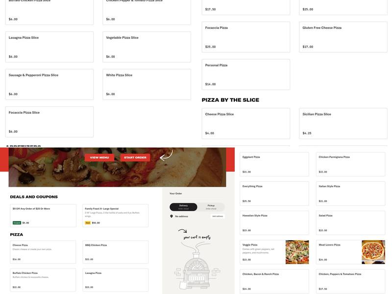 Antonio's Pizza Menu