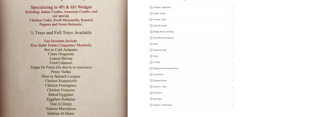 Al Dente Pizzeria Menu