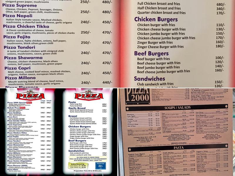 Pizza 2000 Menu