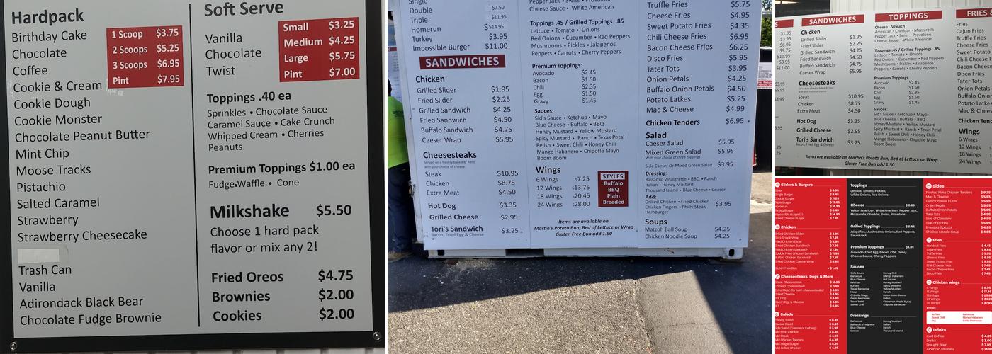 Sid's All American Menu