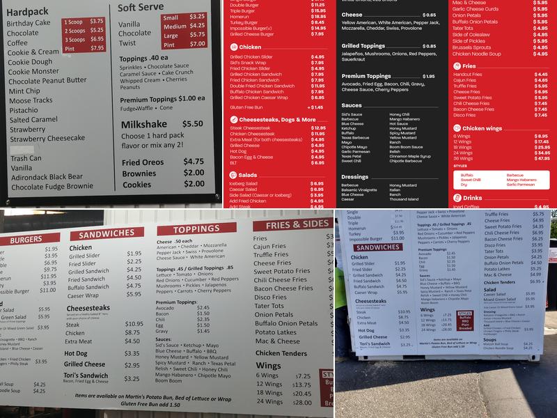 Sid's All American Menu