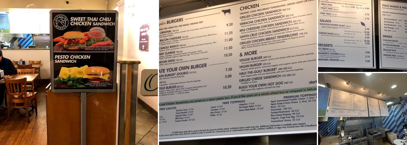 Elevation Burger Menu