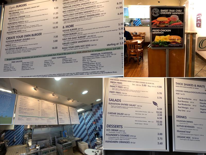 Elevation Burger Menu