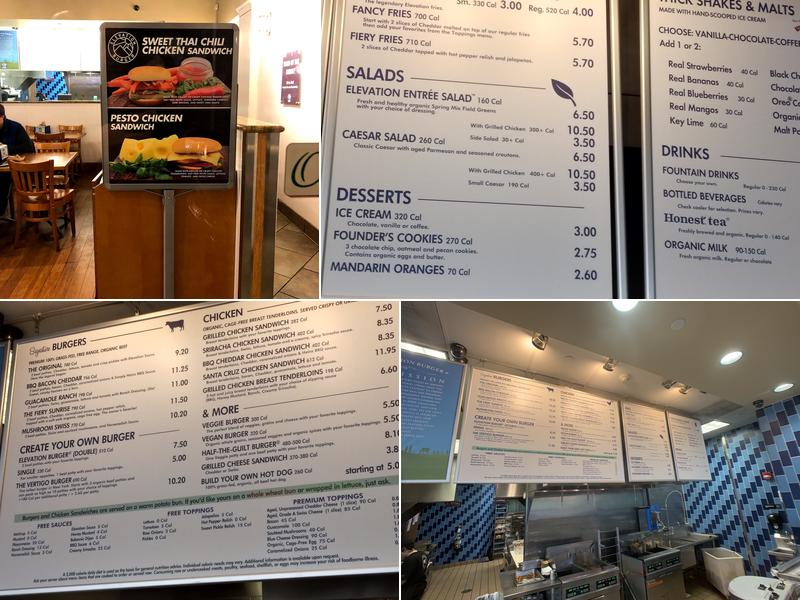 Elevation Burger Menu