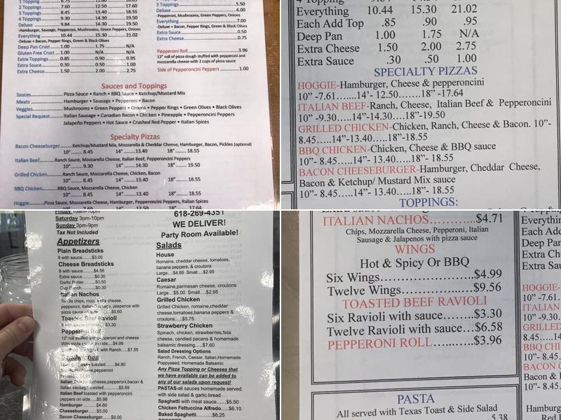 Gillio's Pizza Menu