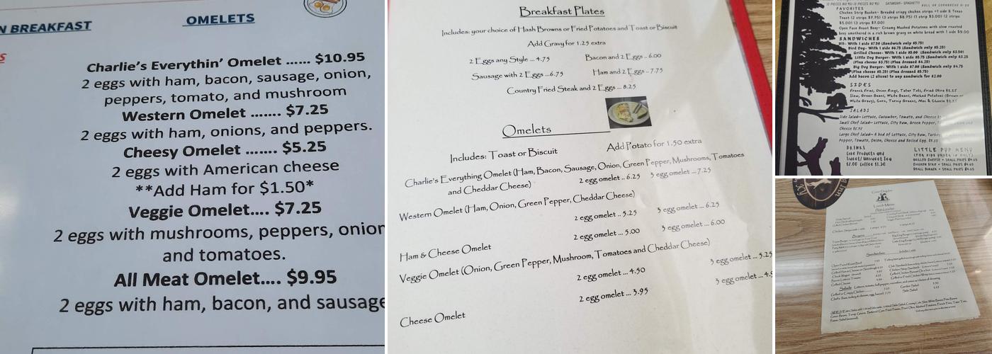 Coon Dog Inn Restaurant Menu