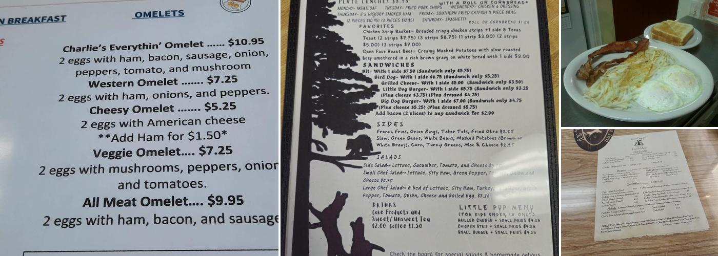 Coon Dog Inn Restaurant Menu