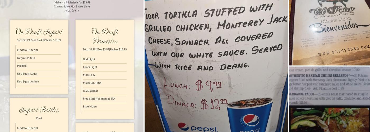 El potro mexican cafe Menu