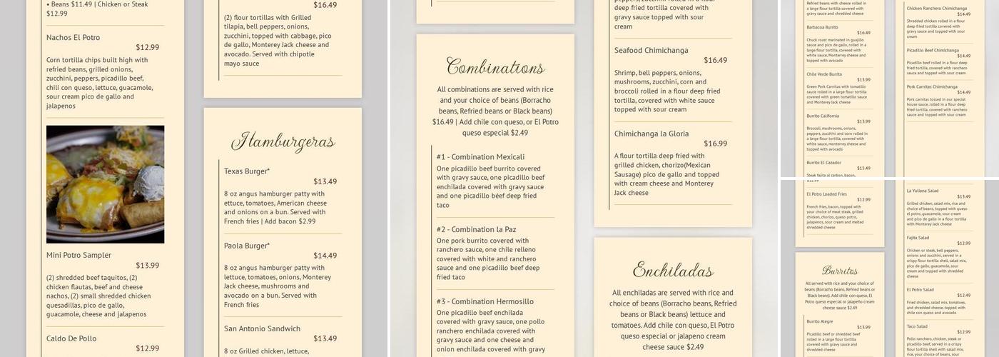 El potro mexican cafe Menu