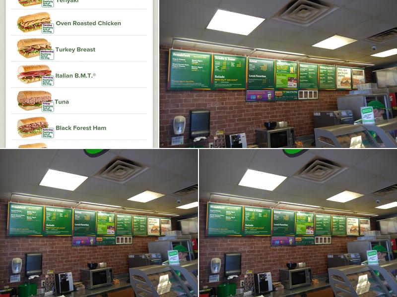 Subway Menu