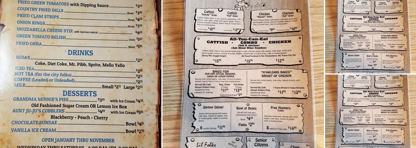 Catfish Kitchen Restaurant Menu