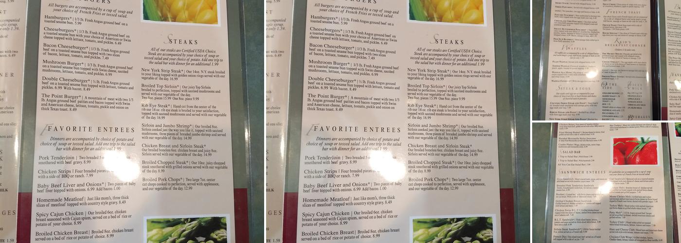 Point Cafe Menu