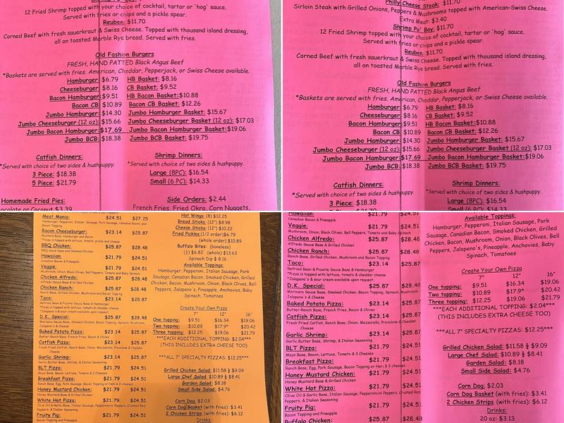 Large Mouth Pizza Menu