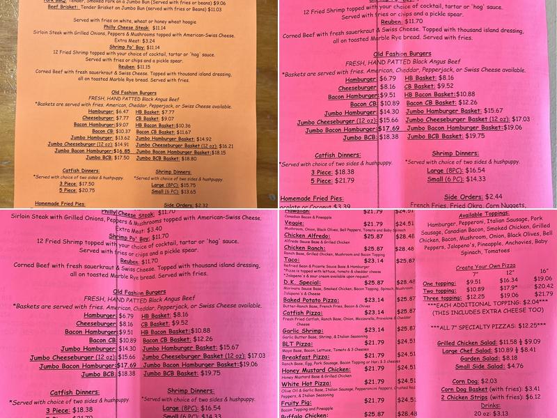 Large Mouth Pizza Menu